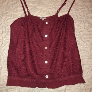 Charlotte Russe burgundy cropped top